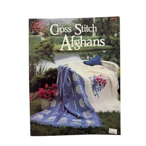 Vintage Cross Stitch Afghans Designs #3516 1988 Farm Kids Kitchen Country